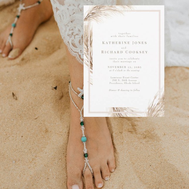 Boho Pampas No Parents Wedding Invitation (Creator Uploaded)