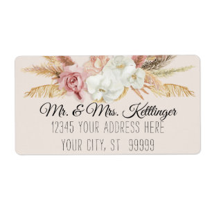 Boho Pampas Palm Neutral Blush Floral Greenery