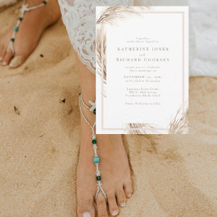 Boho Pampas Pas de parents Faire-part de mariage