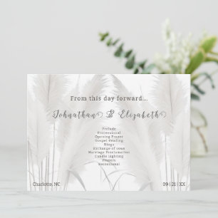 Boho Pampas Programme de Mariage Grass