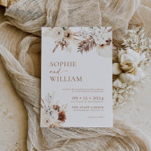 Boho Pampas Terracotta Faire-part de mariage