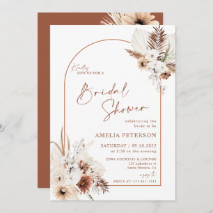 Boho Pampas Terracotta Invitation à la douche nupt