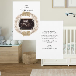 Boho Pampas Ultrasound Thank You Baby ViewPoint Card