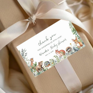 Boho Pampas Woodland Baby Shower Thank You  Sticker