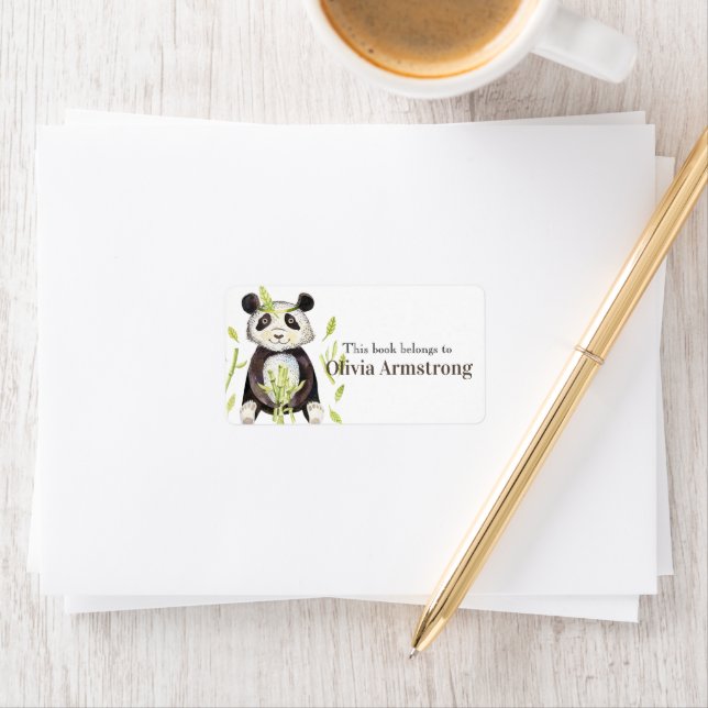 Boho Panda Personalized Book Belongs To Label (Insitu)