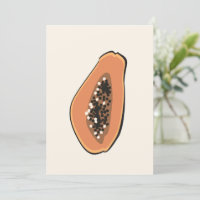 Boho Papaya Fruit Illustration Summer Print
