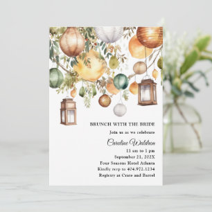 Boho Paper Lanterns Bridal Brunch Invitation