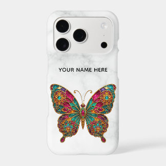 Boho Papillon Verre Cathédrale Marbre Étui Personn