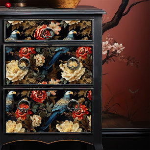 Boho Parrot Vintage Floral Decoupage Victorian Tissue Paper