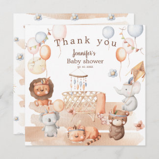 Boho pastel animals mobile baby shower Thank you