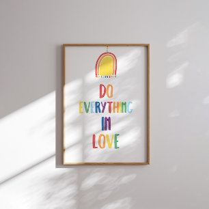 Boho pastel Faire tout l'amour poster