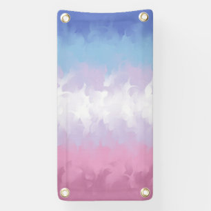Boho Pastel Fluffy Abstract Bigender Pride Flag Banner