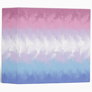 Boho Pastel Fluffy Abstract Bigender Pride Flag Binder