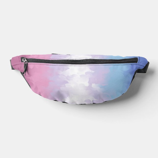 Boho Pastel Fluffy Abstract Bigender Pride Flag Fanny Pack (Lay Down)