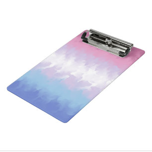 Boho Pastel Fluffy Abstract Bigender Pride Flag Mini Clipboard