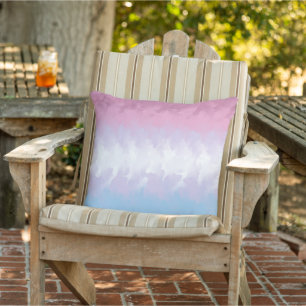 Boho Pastel Fluffy Abstract Bigender Pride Flag Outdoor Pillow