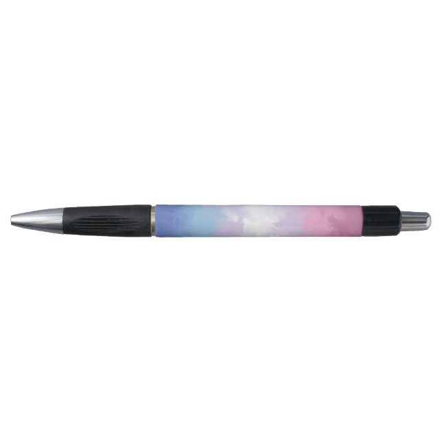 Boho Pastel Fluffy Abstract Bigender Pride Flag Pen (Front)