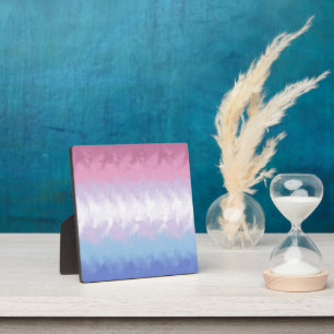 Boho Pastel Fluffy Abstract Bigender Pride Flag Plaque