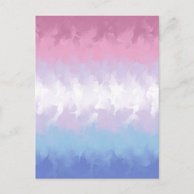 Boho Pastel Fluffy Abstract Bigender Pride Flag Postcard (Front)
