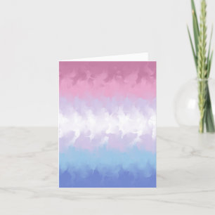 Boho Pastel Fluffy Abstract Bigender Pride Flag Thank You Card