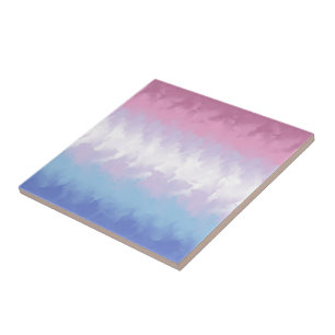 Boho Pastel Fluffy Abstract Bigender Pride Flag Tile