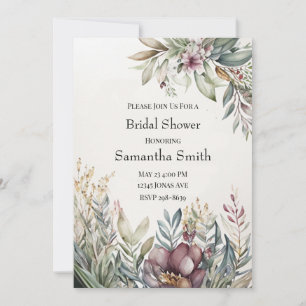 BOHO Pastel Garden Colours Wedding Bridal Shower Invitation