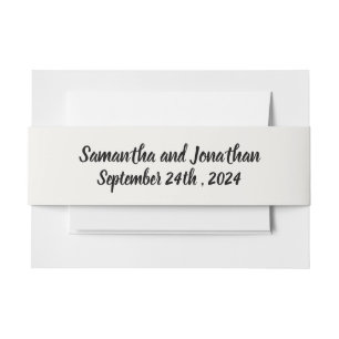 BOHO Pastel Garden Colours Wedding Invitation Belly Band