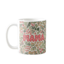 Boho Pastel Green and Pink Floral Pattern Mama