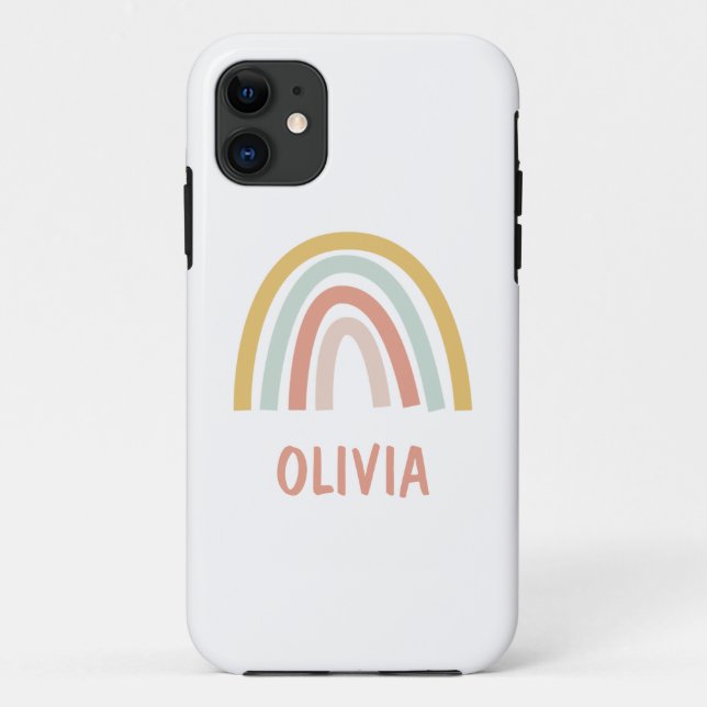 Boho Pastel Rainbow Personalized Case-Mate iPhone Case (Back)