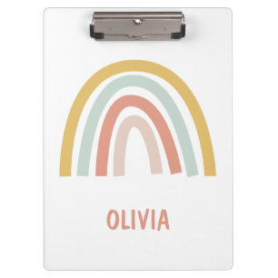 Boho Pastel Rainbow Personalized Clipboard