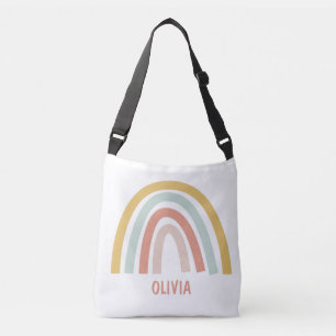 Boho Pastel Rainbow Personalized Crossbody Bag