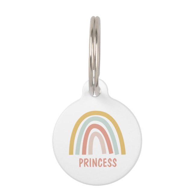 Boho Pastel Rainbow Personalized Pet Tag (Front)
