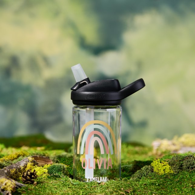 Boho Pastel Rainbow Personalized Water Bottle (Outdoor)