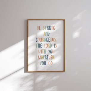 Boho pastel Soyez forte et courageuse affiche
