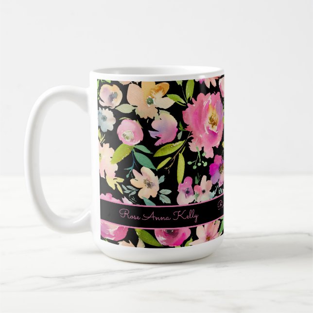 Boho Pastel Watercolor Coffee Mug (Left)