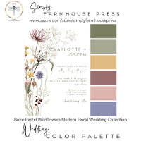 Boho Pastel Wildflowers Modern Floral Two Dinner