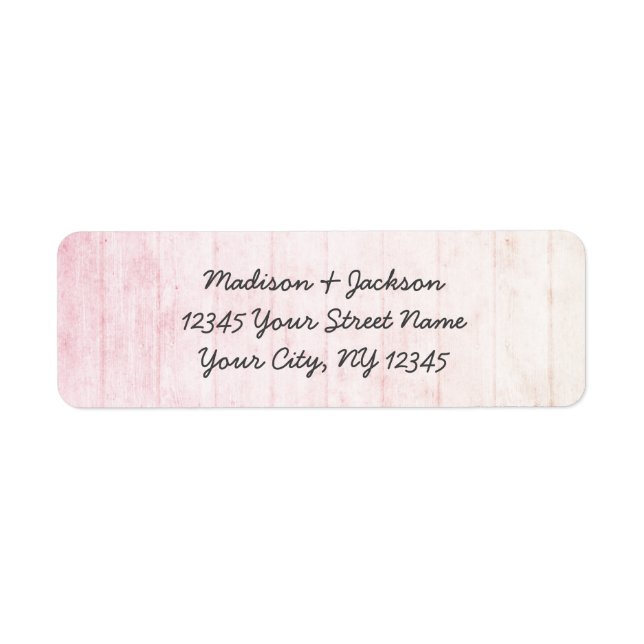 Boho Pastel Wood Grain Mariage Adresse de retour (Devant)