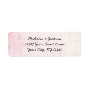 Boho Pastel Wood Grain Wedding Return Address