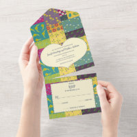 Boho Patchwork Quilt and Heart Shape Wedding