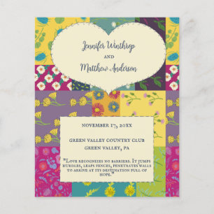Boho Patchwork Quilt Maximalist Wedding Program