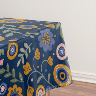 Boho pattern 01.w D Blue BG Tablecloth