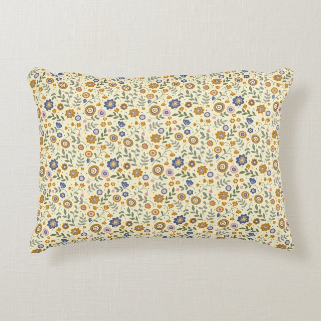Boho pattern 01.w Lyellow BG Accent Pillow (Front)