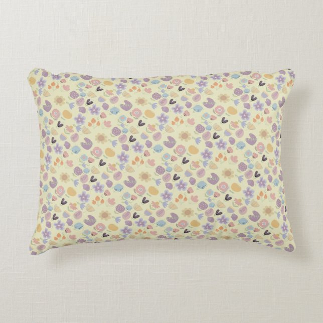Boho pattern 02.w LYellow BG Accent Pillow (Front)