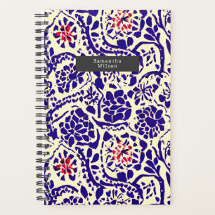 Boho Pattern Blue and Red  Planner