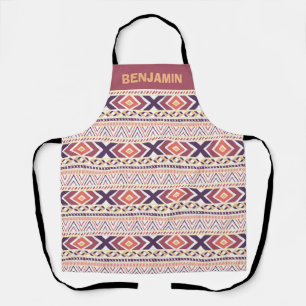 Boho Pattern Customize Name Apron