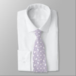 Boho Pattern Groomsmen Floral Liberty Lavender Tie<br><div class="desc">Light liberty floral pattern.
Main colours of this design : lavender and white. Text to personalize on the back.
Find other beautiful flowers neck ties templates in my FLORAL TIES Collection on Zazzle!</div>