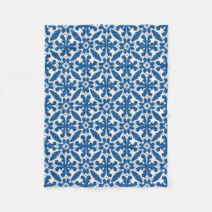 Boho Pattern in Blue – Elegant & Bold Fleece Blanket