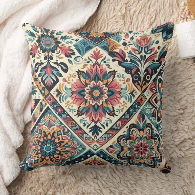 BOHO pattern Large Throw Pillow (Blanket)