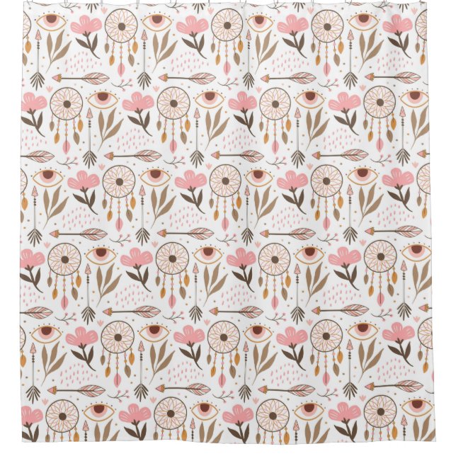 Boho pattern shower curtain (Front)