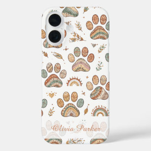Boho Paw Print Personalized Phone Case